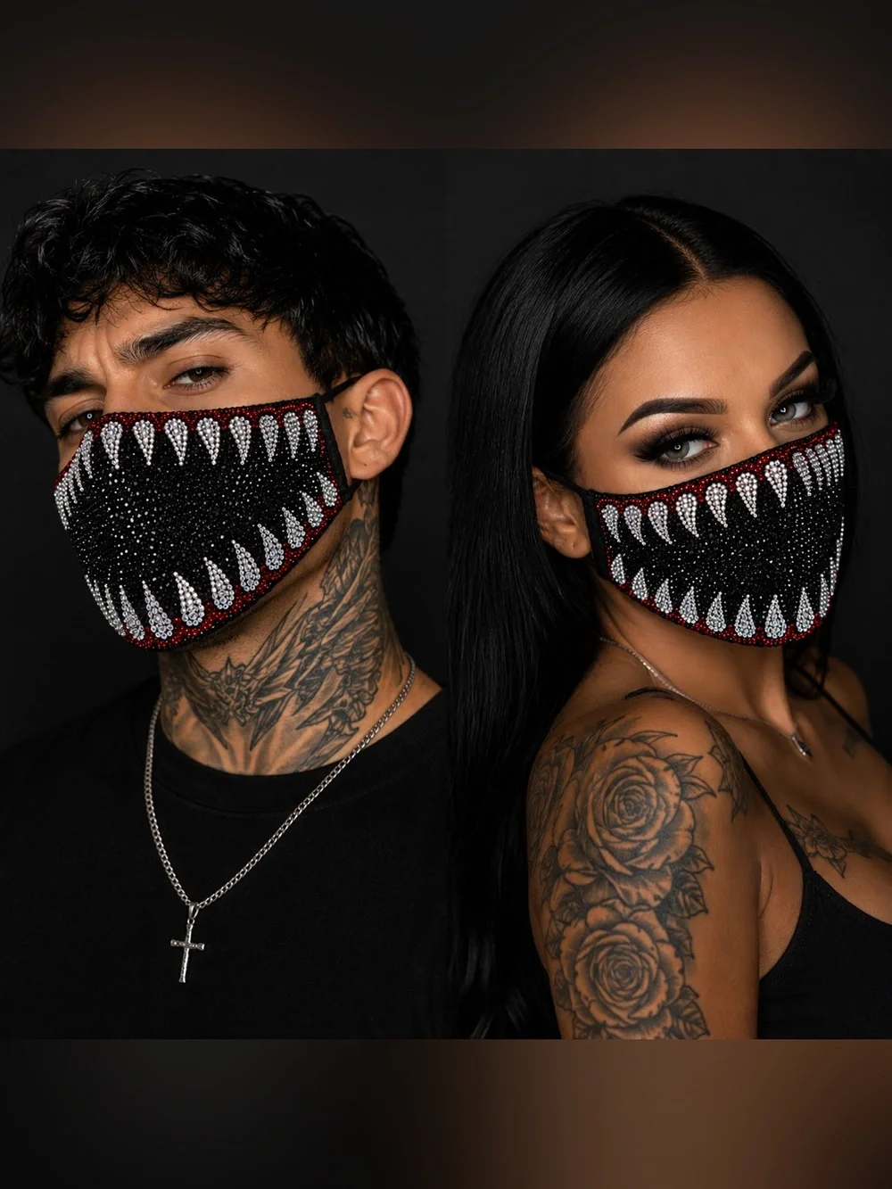 Crystal & Crystal AB Rhinestone Face Mask New Halloween Cosplay Costume